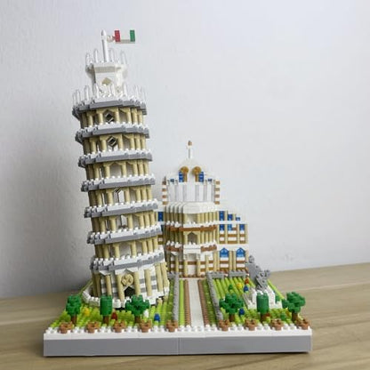 3D Leaning Tower of Pisa Micro Blocks Set Landmark Architecture Model