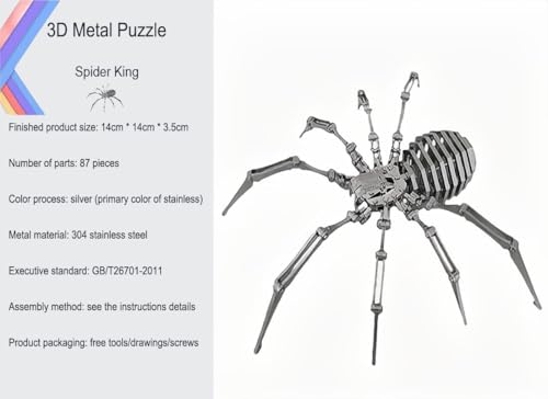FILASLFT 3D Metal Puzzles for Adults,Mechanical Spider King 3D Puzzles - color: A11-metal Puzzle