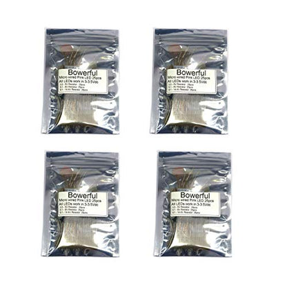 100pcs Pre-soldered Micro Litz Wired Leads Pink SMD Led 0603 + Muti-Resistor NEW - color: (7)Pink, size: 100pcs