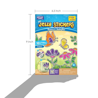 Imagimake DIY Jelly Stickers - Flowers & Butterflies, 10 Stickers, Art Kit - style: Flowers & Butterflies