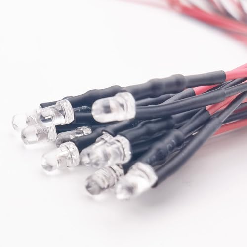 30pcs 3mm Green Candle Flickering Lights LED Emitting Diodes Pre Wired 7.9 inch DC 12v LED Light Clear Lens Small LED Lamps - color: Green, size: 3mm Candle Flickering
