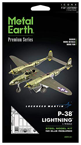 Metal Earth Fascinations Premium Series P-38 Lightning 3D Metal Model Kit