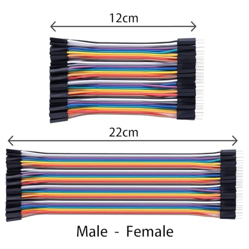 Aypzuke 10cm+20cm 240pcs Breadboard Jumper Wires Cable Kit, Male to Female, Female to Male, Compatible for Arduino and Raspberry Pi - size: 10cm+20cm