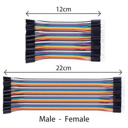 Aypzuke 10cm+20cm 240pcs Breadboard Jumper Wires Cable Kit, Male to Female, Female to Male, Compatible for Arduino and Raspberry Pi - size: 10cm+20cm