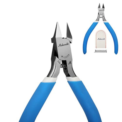 Model Nippers, mshandto 4.4" Thin Single Blade Sprue Cutter Hobby Nippers, Gundam Model Tools for Cutting Thin Plastic, Beginner Trimming, Picking Up Pieces, with Protective Cover & Replacement Spring - style: Classic (Blue)