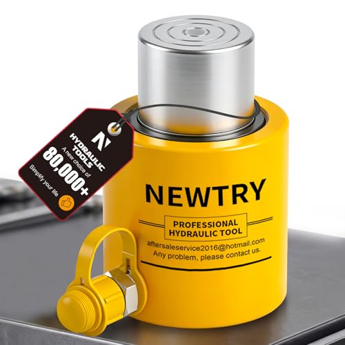 NEWTRY 30T Short Hydraulic Ram Jack, 2" Stroke Porta Power Ram Auto Retract - size: 30T