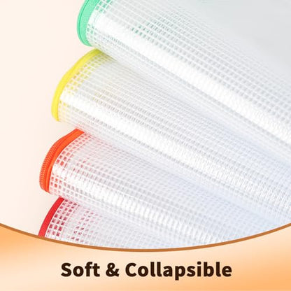 Umriox 18 Pack Mesh Zipper Organizer Bags, A3 A4 A5 Sizes with Labels - style: A3+a4+a5