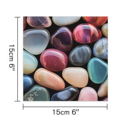 Scrapbook Paper, 24 Sheets 6"×6” 160gsm Single-Sided Patterned Cardstock - color: 24 sheets-colorful stones