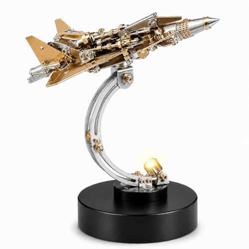 3D Metal Puzzle for Adult, J-20 Supersonic Dragon Fighter Puzzle, Military Fighter 3D Metal Model Kit - Fighter Assembly DIY Building Set, Ideal Gift for Adults and Collectors