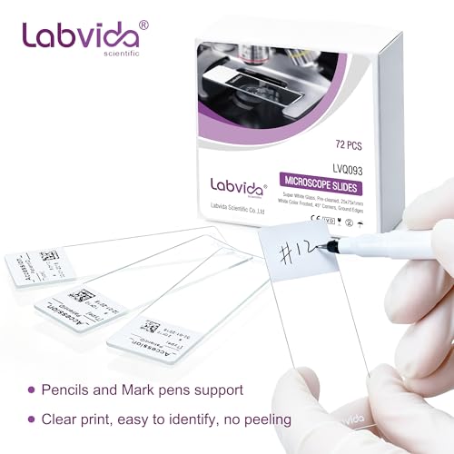 Ultra Clear Glass 144pcs Frosted Microscope Slides 200pcs Covers - color: 344pcs,Ultra White Frosted Slides