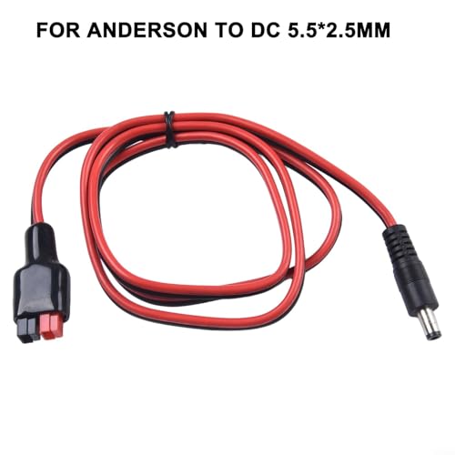 Solar to for Connector Adapter Cable, DC 5.5x2.5mm, 14AWG Wire for Solar Panel Power Pole 15/30/45A, 1m Length