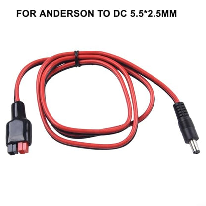Solar to for Connector Adapter Cable, DC 5.5x2.5mm, 14AWG Wire for Solar Panel Power Pole 15/30/45A, 1m Length