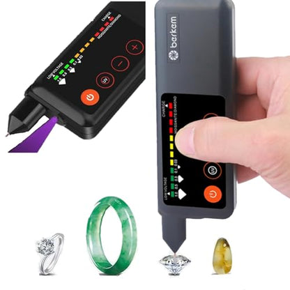 Rechargeable Professional Diamond Tester Pen with UV Light,Rechargeable Diamond Tester Pen＋200g/0.01g Mini Jewelry Scale＋60X Mini LED Magnifying,Professional Diamond for Novice and Expert