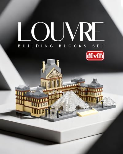 dOvOb Architecture Louvre Micro Building Blocks Set（2885PCS） - World Famous Architectural Model Toys Gifts for Kid and Adult