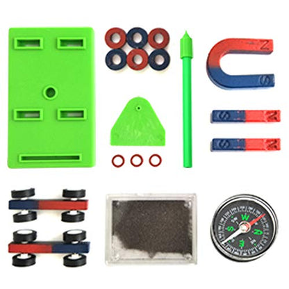 EUDAX Labs Junior Science Magnet Set for Education Science Experiment Tools Icluding Bar/Ring/Horseshoe/Compass Magnets - size: 1.97 inches