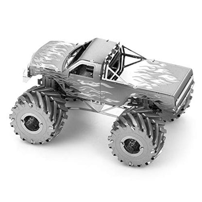 Metal Earth Fascinations Monster Truck 3D Metal Model Kit Bundle with Tweezers