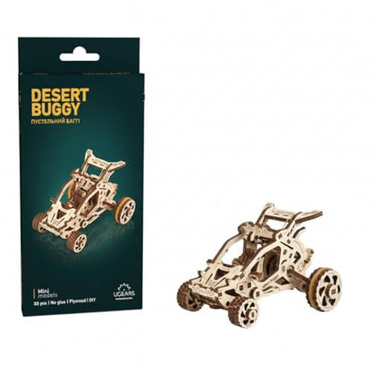 UGEARS Desert Buggy, 3D Wooden Puzzle, Small Motor Vehicle Mechanical Model Kit, Easy Self-Assembling - Gorgeous Gift for Boys and Girls