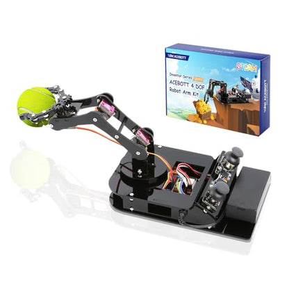 ACEBOTT 4 DOF ESP32 Robotic Arm Kit for Kids 8-12, Robotics Kit App Remote Control Robot Toys Compatible with Arduino, STEM Educational DIY Robot Arm Kit Gift for Teenagers & Adults