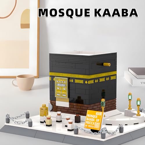 CAXIMSY Islamic Mosque Kaaba Architectural Model Building Block Sets Muslim Bricks Toy Hajj Kit Eid Gifts for Adult 446 Pieces - color: Mosque Kaaba Architecture