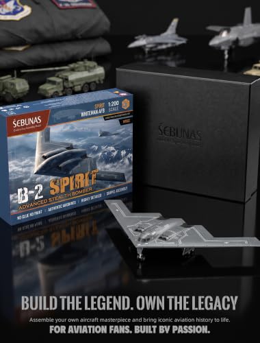 SEBUNAS 1/200 Scale B-2 Spirit Military Aircraft Toy Quick Build Model - color: 8.B-2