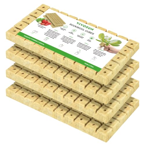 VIVOSUN 1" Rockwool Cubes, 200 Plugs Stonewool Starter Grow Cubes - size: 1"-200 Plugs