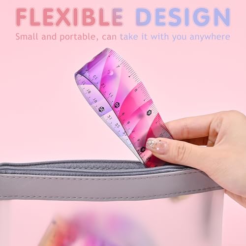 4 Pcs Flexible Rulers Set, Geometry Kit, Bendable Rulers (12 Inch)