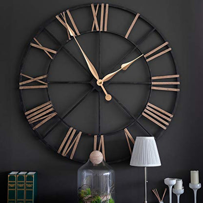 Hicarer High Torque Long Shaft Clock Movement Mechanism Clock Replacement Motor with 12 Inch Long Spade Hands - color: Gold