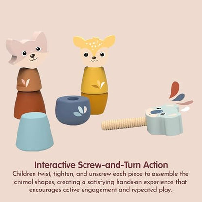 SPEEDY MONKEY Wooden Screw Toys | Animal Nuts & Bolts Set Montessori Toy - color: Screw Toys