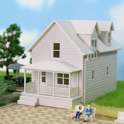 4pcs N Scale Model Blank Buildlings Kit Unassembled Houses for Model Train Layout JZ01JJ (N Scale-4 Units) - size: N Scale-4 units