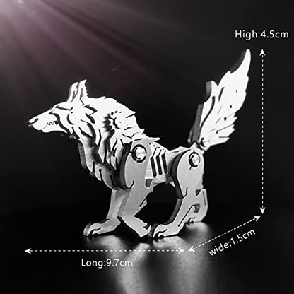 FILASLFT Metal Puzzles for Adults, Mechanical Wolf 3D Metal Puzzle - color: A1-wolf-silvery