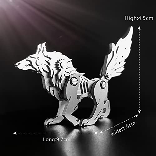 FILASLFT Metal Puzzles for Adults, Mechanical Wolf 3D Metal Puzzle - color: A1-wolf-silvery