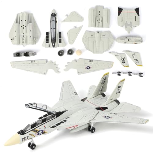 SEBUNAS 1:72 F-14 Tomcat 3D Quick Build Model Kit Fighter Jet Aircraft - color: 1.F14 White
