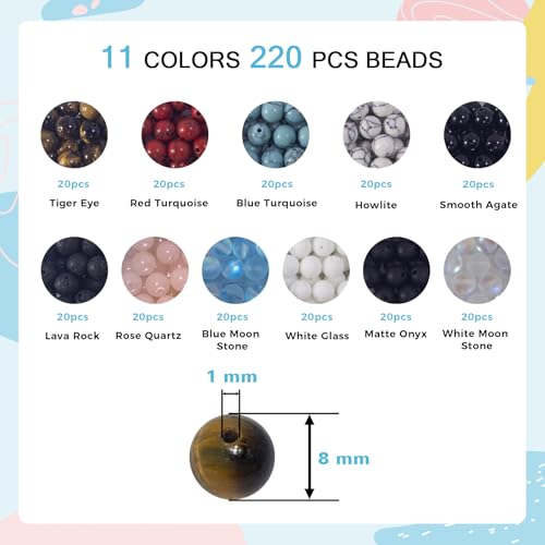 636pc Gemstone Beads for Jewelry Making - Bracelet Making Kit for Adlut Boy - color: Bracelet Making Kit for Adults