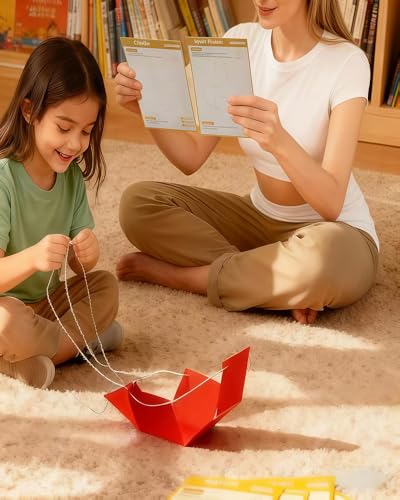Pull String 3D Geometry Learning Book - Fun Volume & Surface Area Formula Teaching Tool with Braided Rope Design (12-Model Version) - style: English Version)