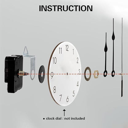 Clock Mechanism Replacement - Quartz Battery Operated Movement Silent Clocks Kit DIY Repair Parts (12mm) - size: 12 mm