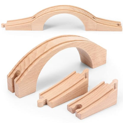Kigley Wooden Train Track Expansion Accessories Bridge Set