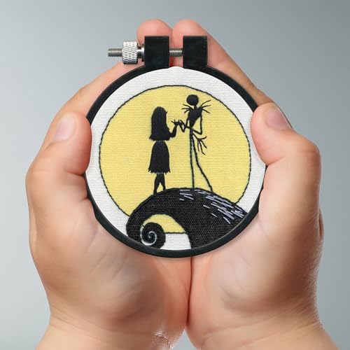 Dimensions 72-76927 Disney Tim Burton's The Nightmare Before Christmas Silhouette Mini Beginner's Embroidery Kit, 3" Diameter, Multicolor, 5 Pieces - style: Silhouette NBC