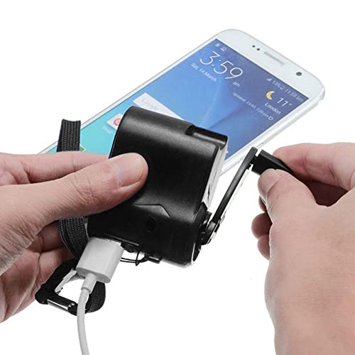 Portable Emergency 5V Hand Crank Generator Charger - color: Black