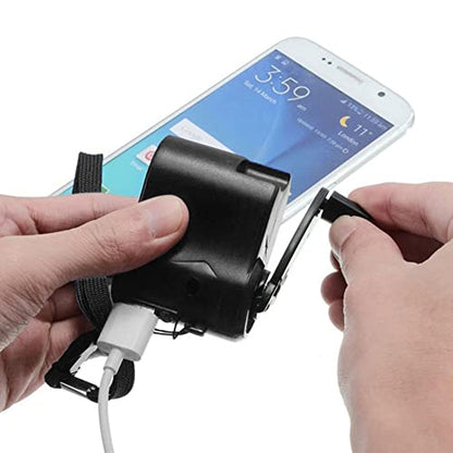 Portable Emergency 5V Hand Crank Generator Charger - color: Black