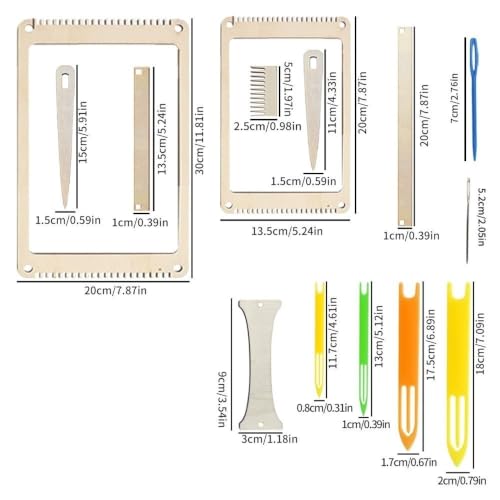 Hand-Knitting Kit Lightweight Yarn Weaving Tools Starter Kit Small Frame Hand-Knitting Frame Looms for Weaving Lover - color: Set C