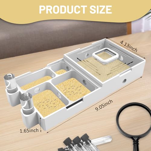 Nest Farm for Live Ants and Queen - Ant Farms with Yellow Sand Observation Transparent Ant Farm for Adults 3D Printed Nest Ant Workshop Castle Ant Garden Queen (Kit-B) - style: WT2-B