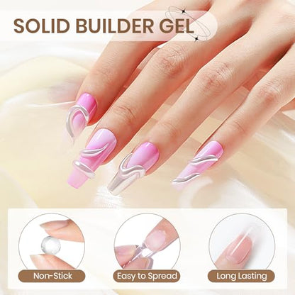 Clear 3D Sculpting Gel Non-Stick Hand Solid Builder Gel for Nails - color: Clear&Clear