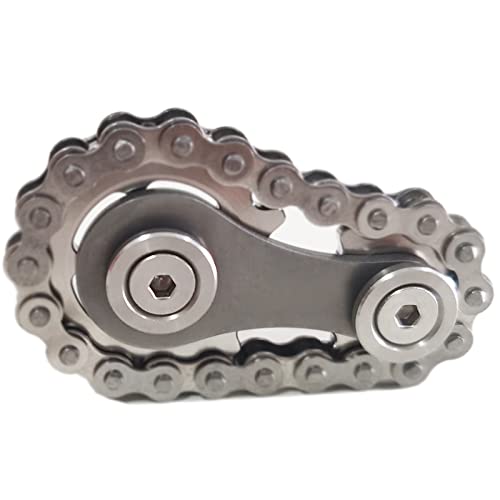 Stainless Steel Sprocket Fidgets Chain Fidget Cube Gears Linkage Bike Chain Novelty Fidget Block Kinetic Desk Toy Metal EDC Focus Meditation Break Bad Habits ADHD - color: Silver