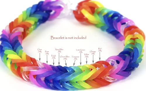 Rainbow Loom Jelly Rubber Plastic Bands, Clear - color: Clear