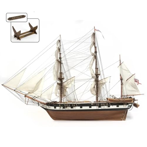 OcCre HMS Beagle 1:60 Scale Wooden Ship Model Construction Kit#12005 Adult Assembly Required (Model with OcCre Preimium Acrylic Paint Set) - color: Model with OcCre Preimium Acrylic Paint Set