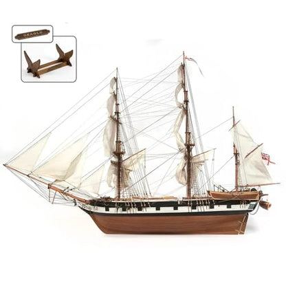 OcCre HMS Beagle 1:60 Scale Wooden Ship Model Construction Kit#12005 Adult Assembly Required (Model with OcCre Preimium Acrylic Paint Set) - color: Model with OcCre Preimium Acrylic Paint Set
