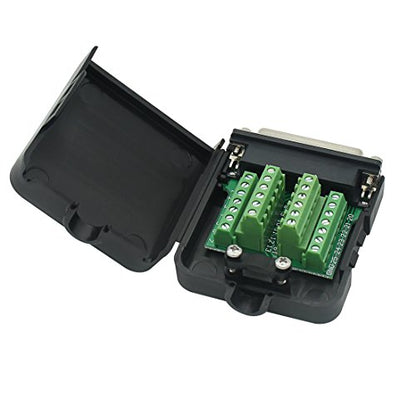 DB25 Breakout Board Solder-Free Male Adapter 25-pin Port Adapter to Terminal Connector Signal Module Long Bolts and Nuts with case