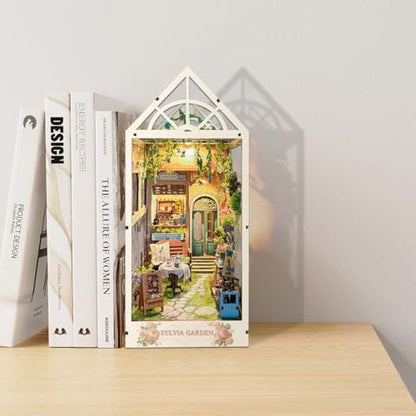 3D Book Nook Flower House Kit DIY Wooden Puzzle- Sylvia Garden - color: Sylvia Garden