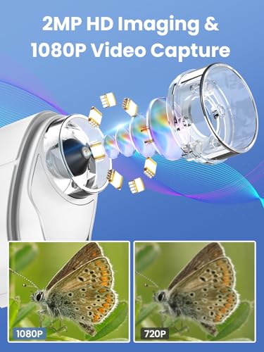 Microscope for Kids, 2.4 Inch Digital Microscope with 1000X Magnification, Handheld Camera Mini Pocket Magnifying Glass, Educational Toys for Ages 3+, White - color: White