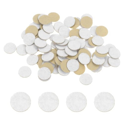 HARFINGTON 100pcs Round Adhesive Felt Circles, 13mm 1/2" Pre Cut Felt Craft Stickers Non-Woven Mini Felt Fabric Circles for DIY Sewing Handcraft Cut Projects Craft Finishing, White - color: White, size: 13mm (100pcs)
